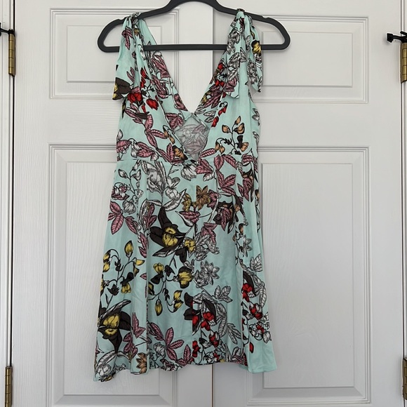 MinkPink Deep V Mint Mini Dress - Picture 2 of 3